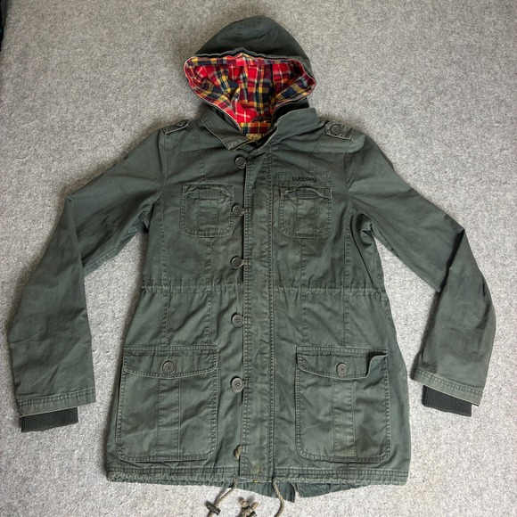 Billabong Jackets & Blazers - Billabong Womens L Olive Green Utility Field Jacket Flannel Lined Cotton Canvas
